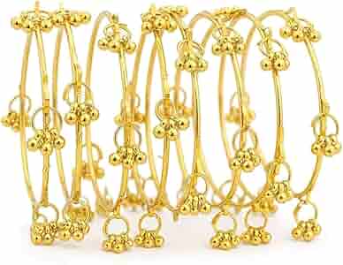 Elegant Kashmiri Gold Plated Bangles Set (Size 2.6 & 2.8)