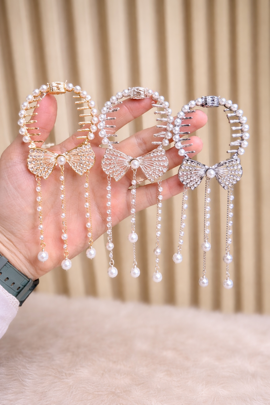 Luxurious pearl hair claw clips Luxurious pearl