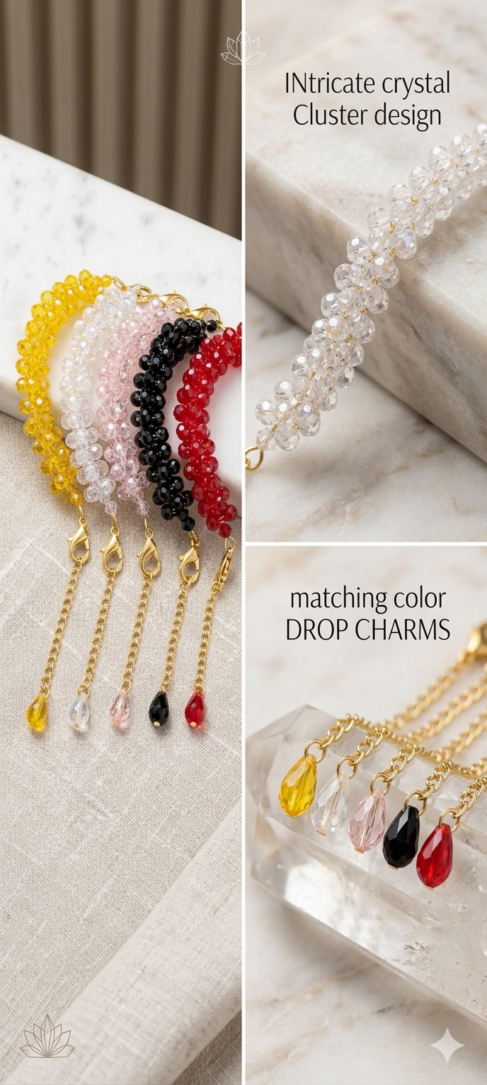 Elegant Crystal Beaded Bracelet – Premium Stylish Hand Jewelry