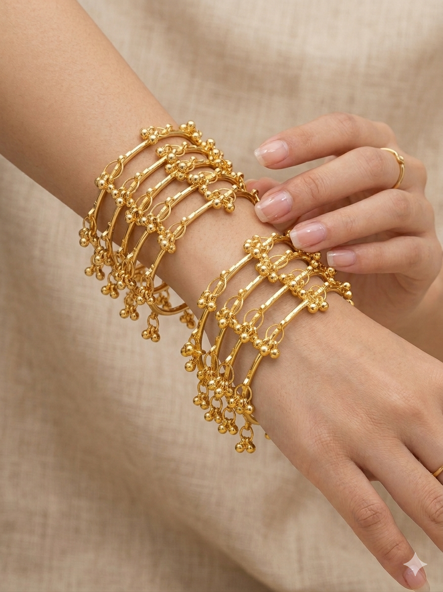 Kashmiri Bangles 4 piece set  Size 2.6