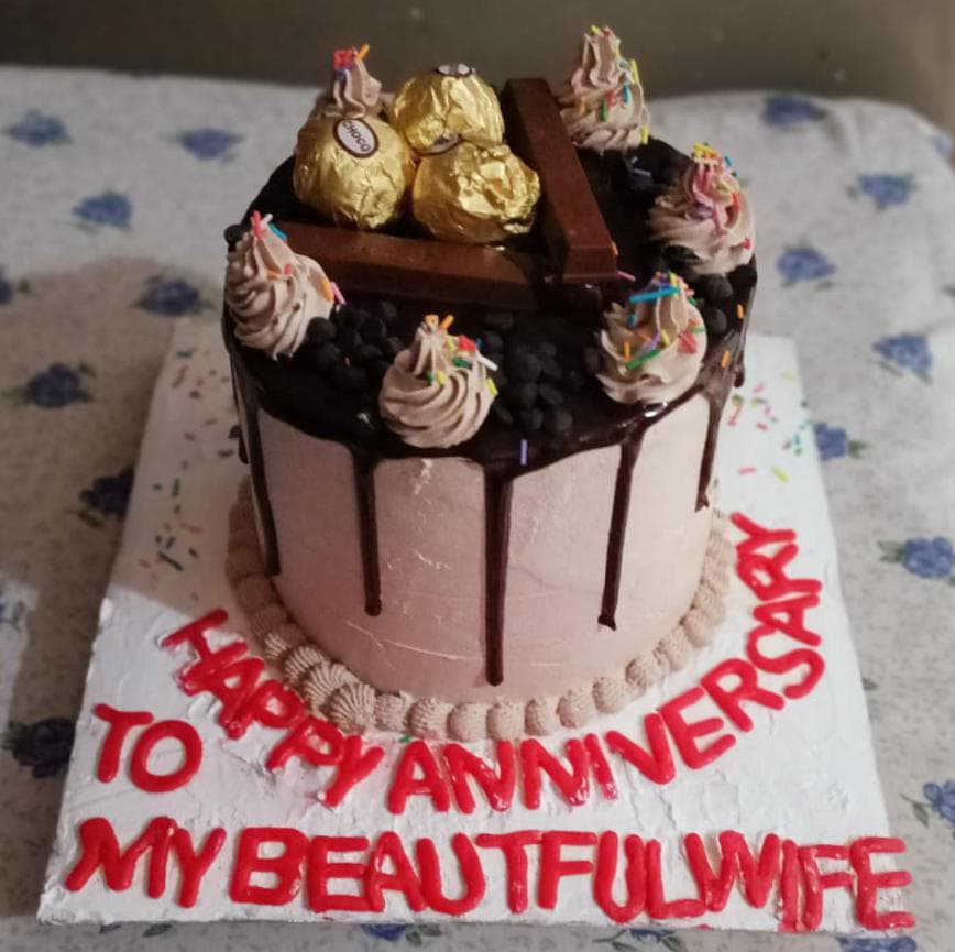 Chocolate Ferrero Rocher Drip Cake – Luxury Anniversary Special
