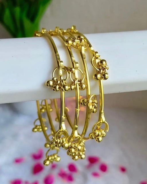 Elegant Kashmiri Gold Plated Bangles Set (Size 2.6 & 2.8)
