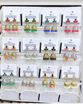 Jhumka Earrings with Colorful Stone Accents