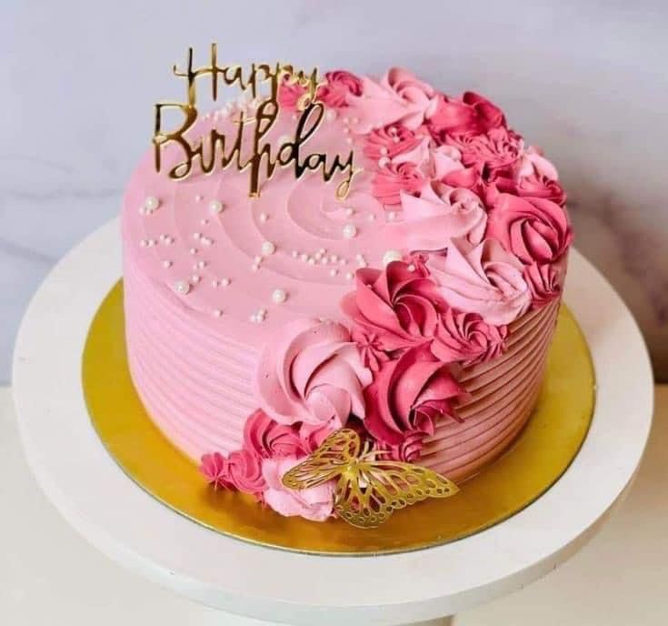 Pink Rose Birthday Cake – Elegant Floral Celebration Design 🌸