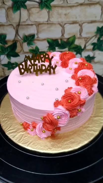 Pink Rose Birthday Cake – Elegant Floral Celebration Design 🌸