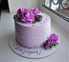 Elegant Floral Lavender Cake – Premium Celebration Design 💜