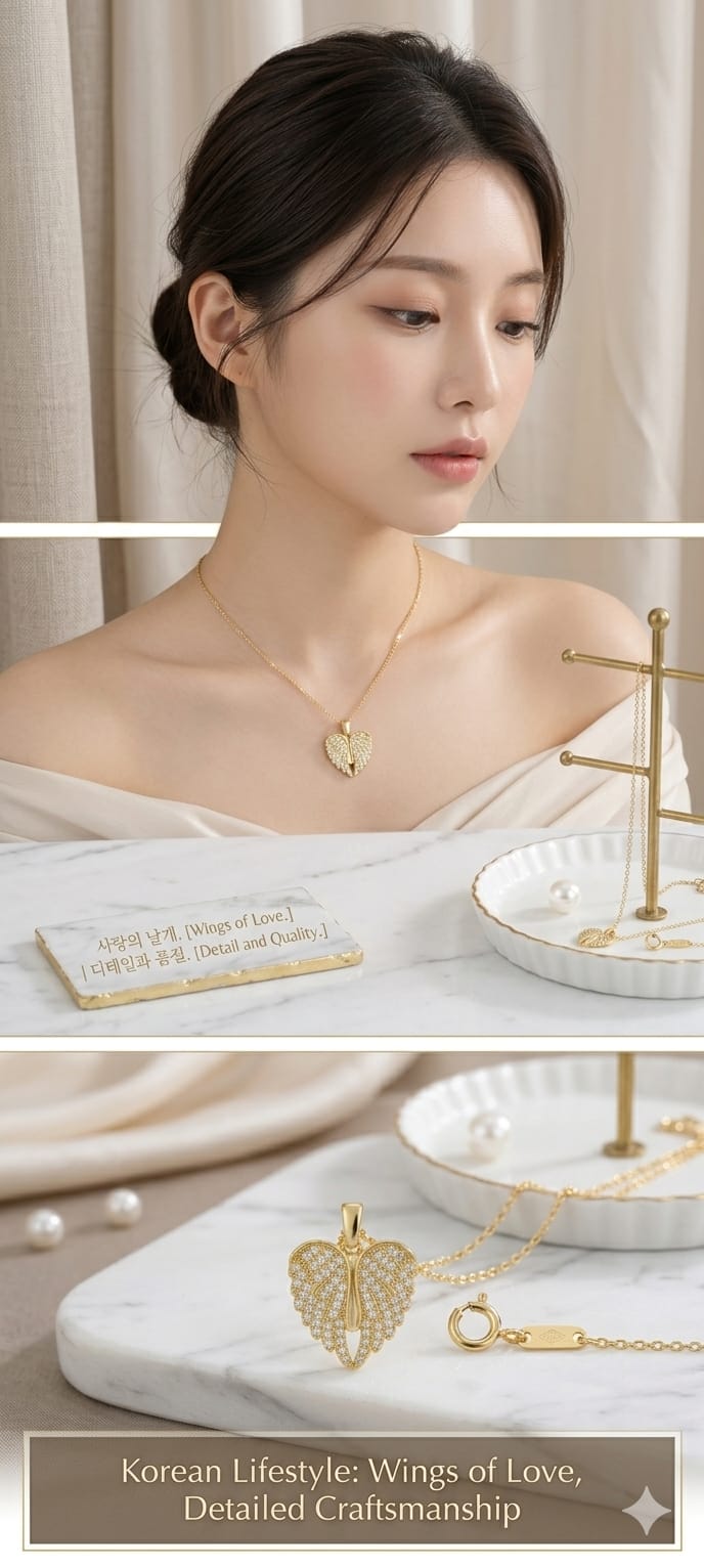 Golden Angel Wings Pendant Necklace – Elegant & Stylish Jewelry 💛